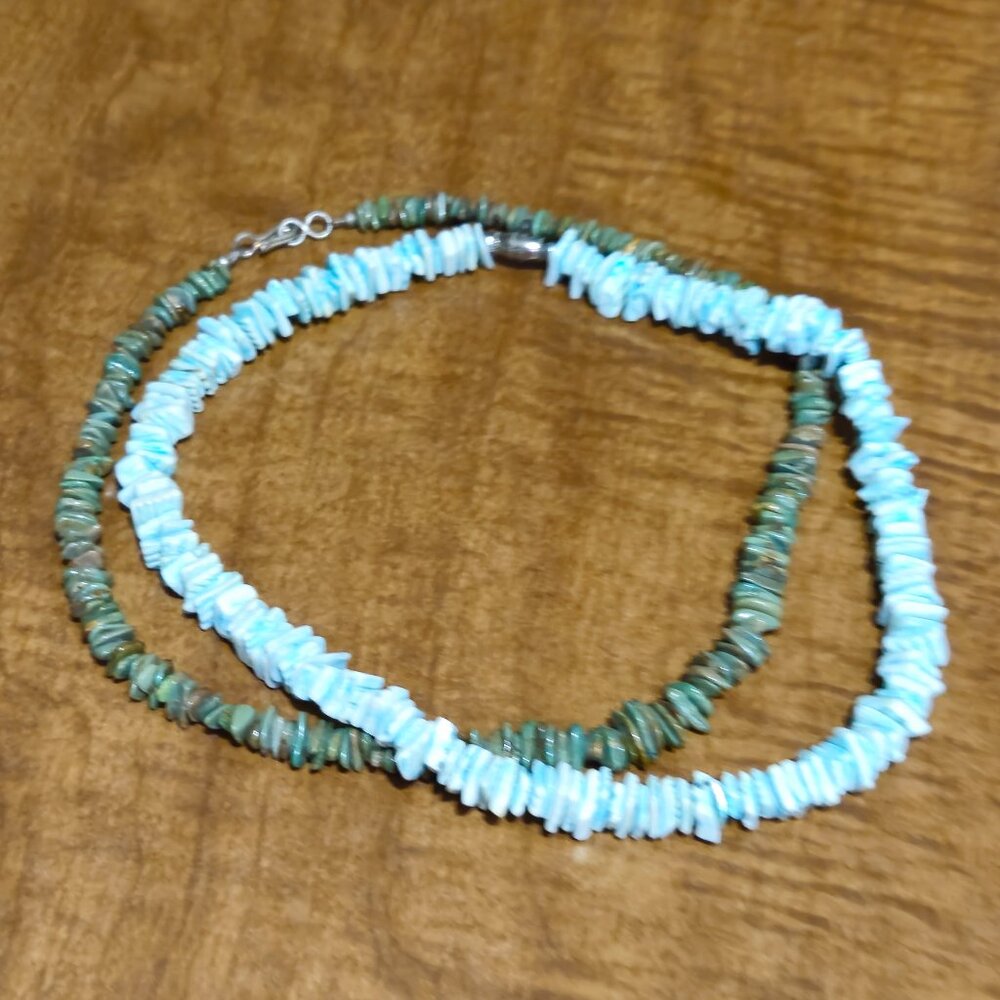 Green Colored Shell Stone Necklaces Jewlery #58